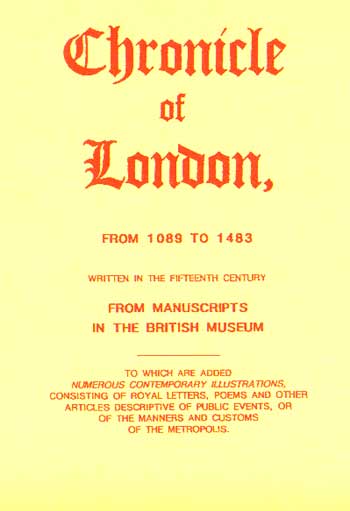 The Chronicle of London from 1089 to 1483