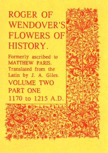 Roger of Wendover's Flowers of History Volume 2: Part 1: 117