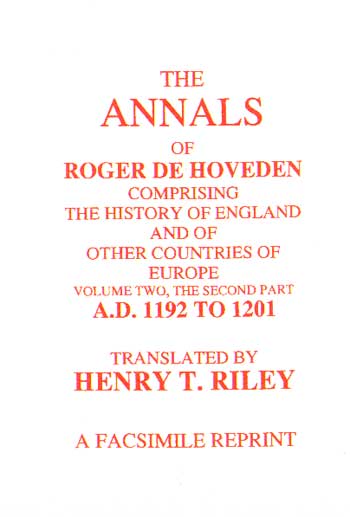 The Annals of Roger De Hoveden Volume 2: Part 2: ( 1192 - 1201)